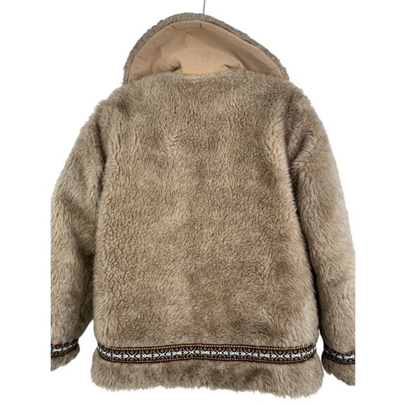 Vintage Hansa-Branta Stearns Ladies Small Faux Fur Jacket Embroider Trim Down - Picture 7 of 8